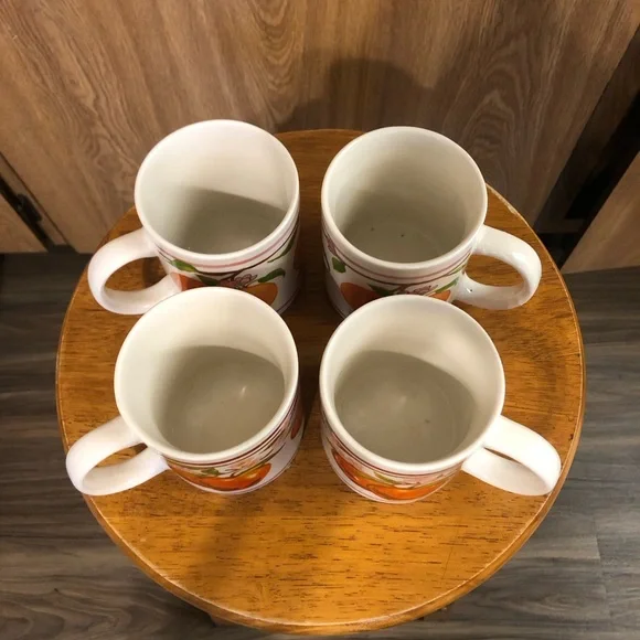 Vintage Style Mid Century Fruit Mug Set - Picture 4 of 5